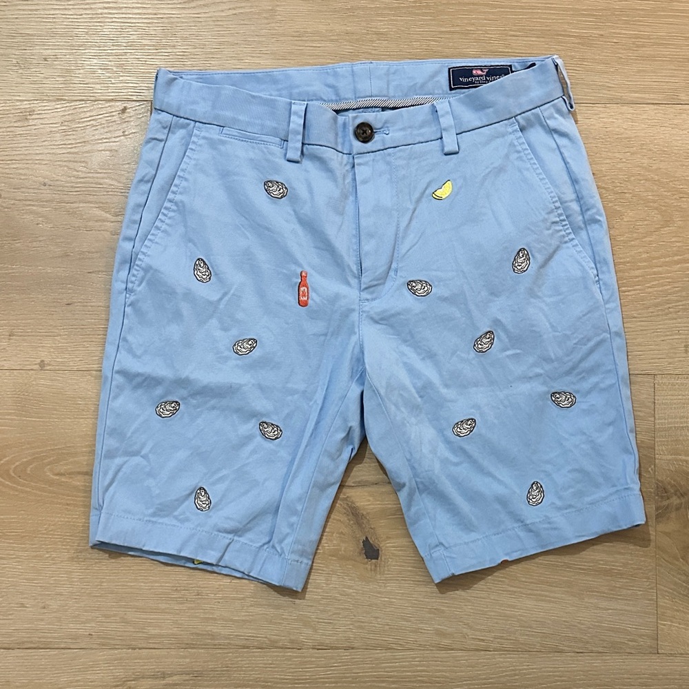 Vineyard Vines Light Blue Embroidered Shorts